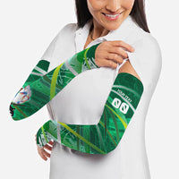 Personalized Saudi Arabia Football Arm Sleeves Green Falcon National Pride Mascot