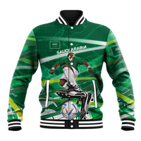 Personalized Saudi Arabia Football Baseball Jacket Green Falcon National Pride Mascot