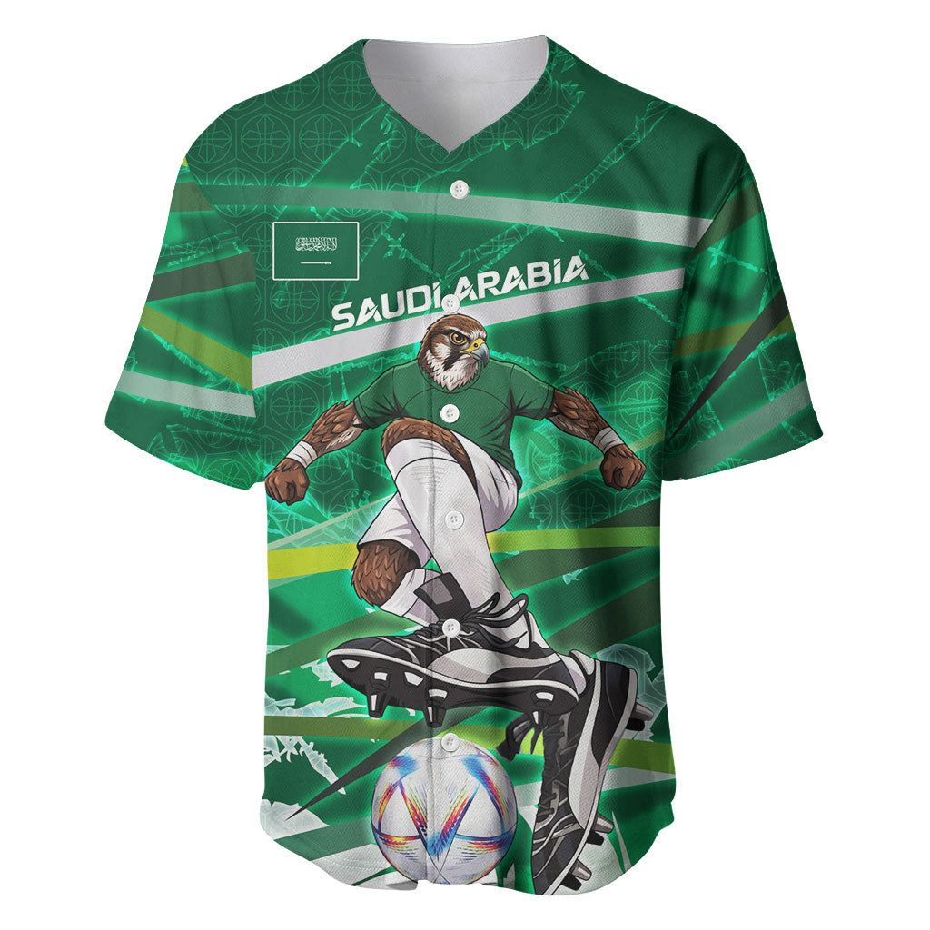 Personalized Saudi Arabia Football Baseball Jersey Green Falcon National Pride Mascot