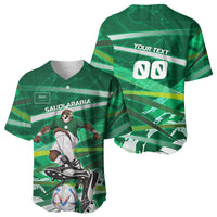 Personalized Saudi Arabia Football Baseball Jersey Green Falcon National Pride Mascot
