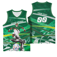 Personalized Saudi Arabia Football Basketball Jersey Green Falcon National Pride Mascot