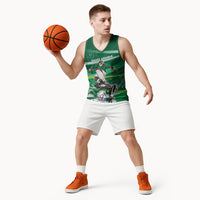 Personalized Saudi Arabia Football Basketball Jersey Green Falcon National Pride Mascot