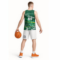 Personalized Saudi Arabia Football Basketball Jersey Green Falcon National Pride Mascot