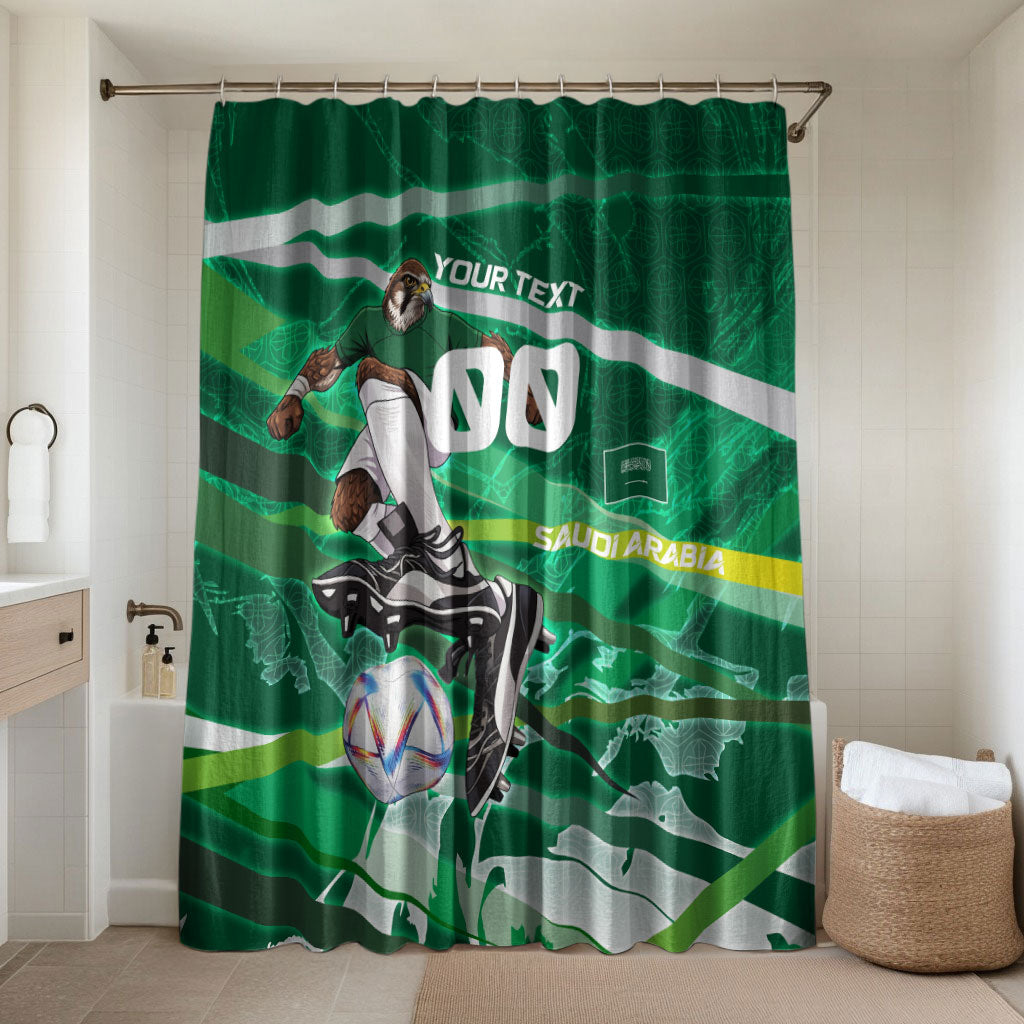 Personalized Saudi Arabia Football Bathroom Set Green Falcon National Pride Mascot