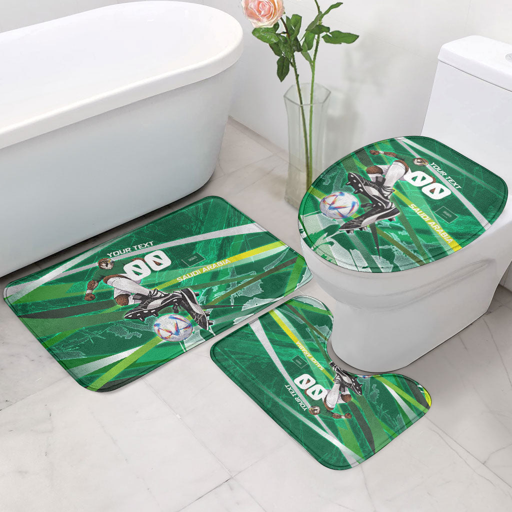 Personalized Saudi Arabia Football Bathroom Set Green Falcon National Pride Mascot