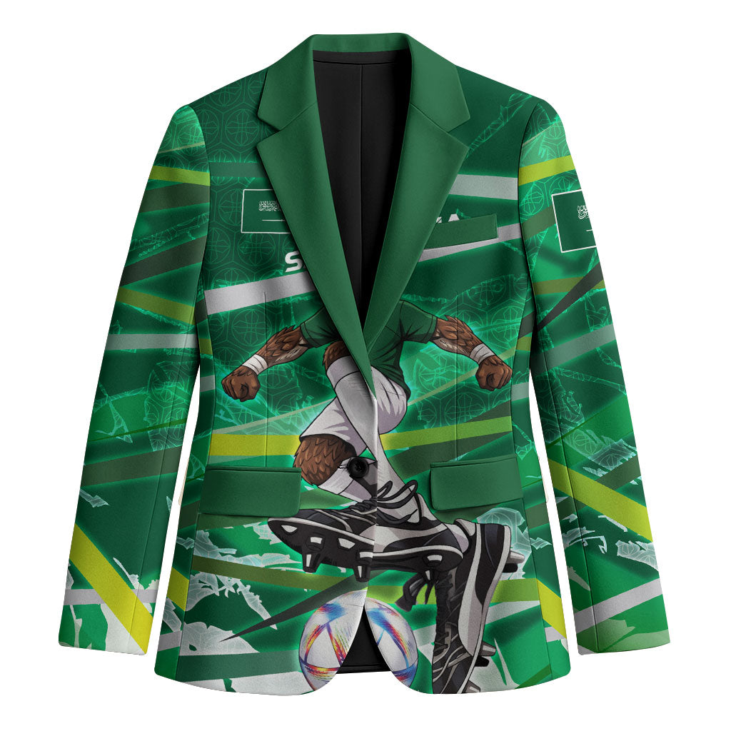 Personalized Saudi Arabia Football Blazer Green Falcon National Pride Mascot