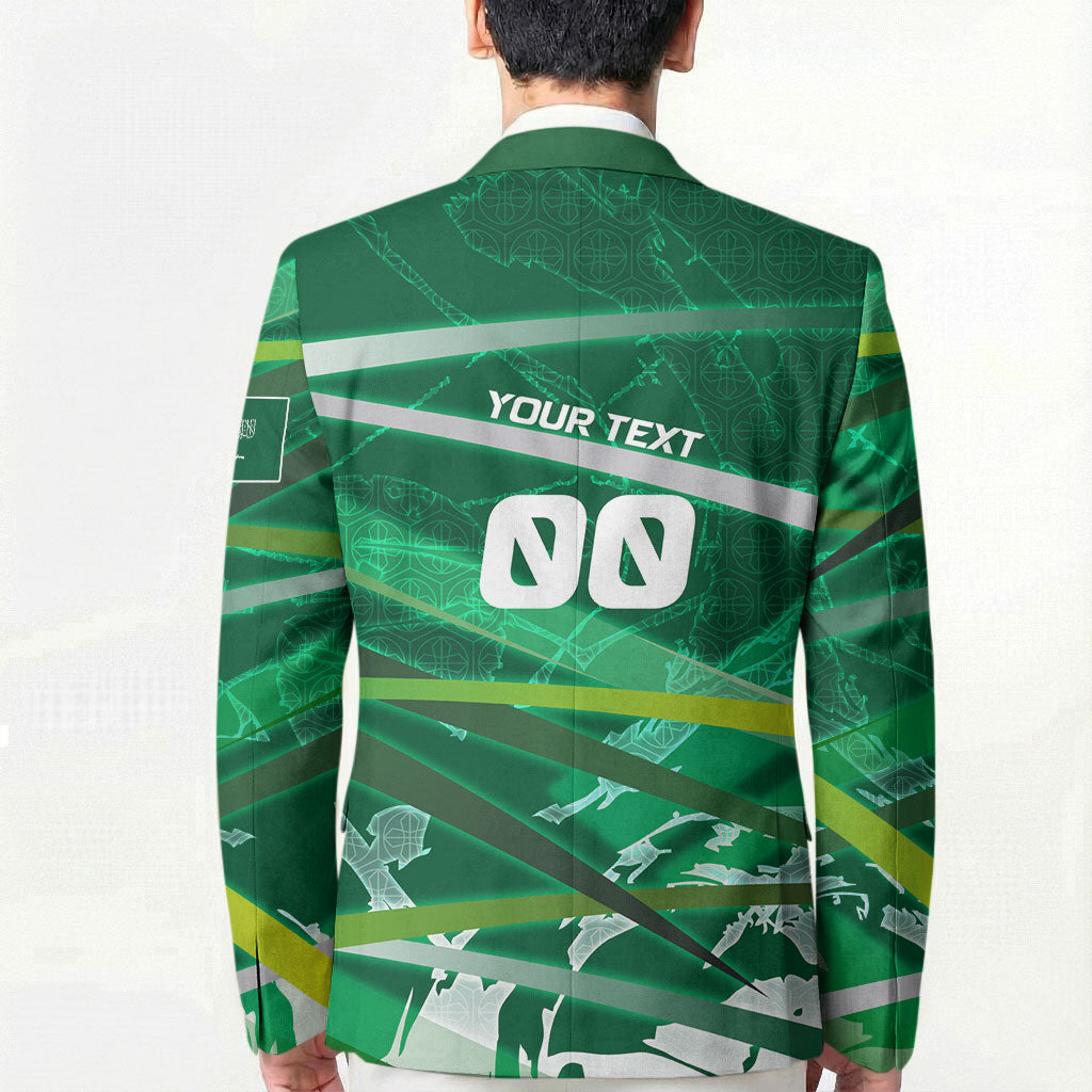 Personalized Saudi Arabia Football Blazer Green Falcon National Pride Mascot