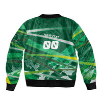 Personalized Saudi Arabia Football Bomber Jacket Green Falcon National Pride Mascot