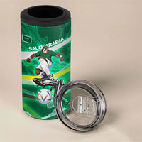 Personalized Saudi Arabia Football 4 in 1 Can Cooler Tumbler Green Falcon National Pride Mascot
