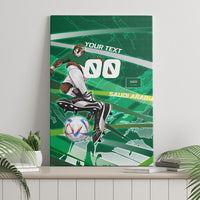 Personalized Saudi Arabia Football Canvas Wall Art Green Falcon National Pride Mascot