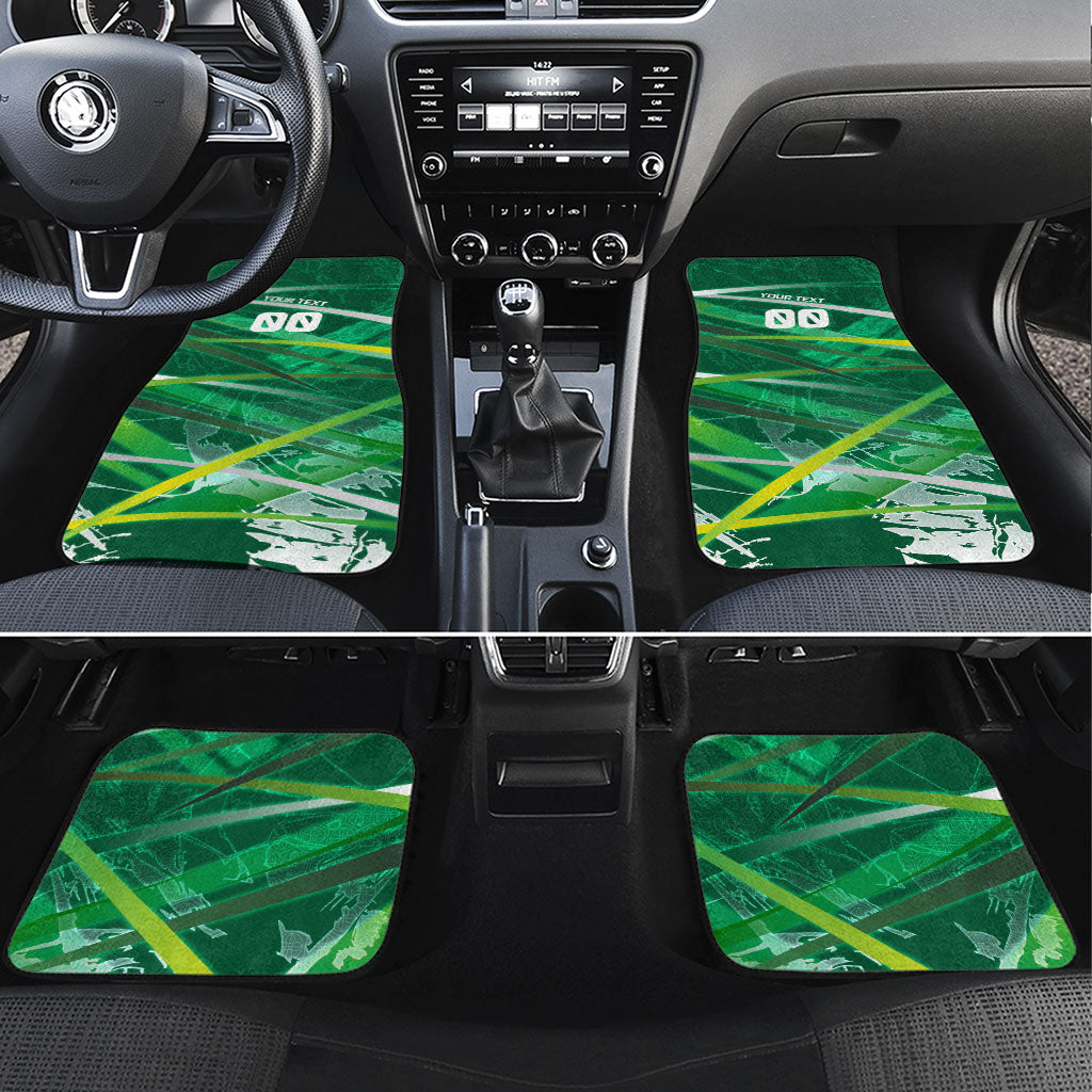 Personalized Saudi Arabia Football Car Mats Green Falcon National Pride Mascot