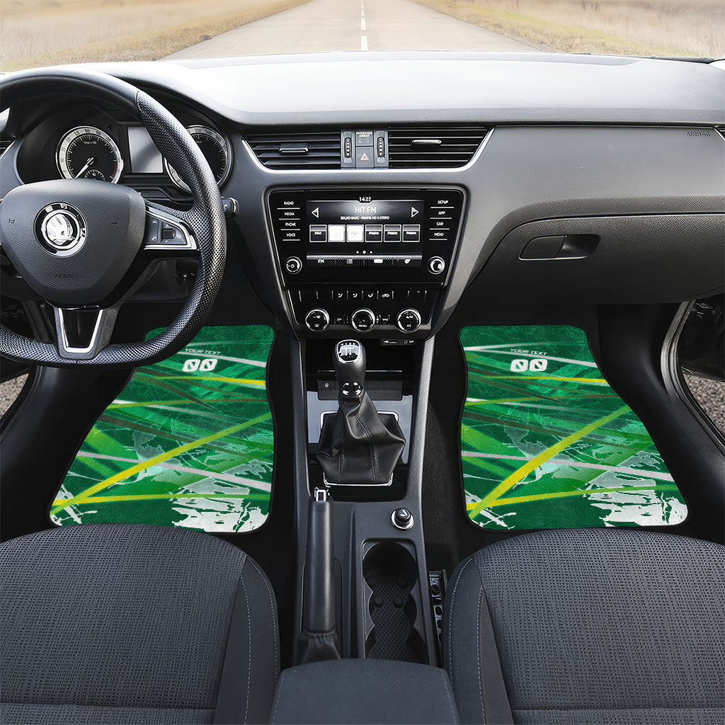 Personalized Saudi Arabia Football Car Mats Green Falcon National Pride Mascot