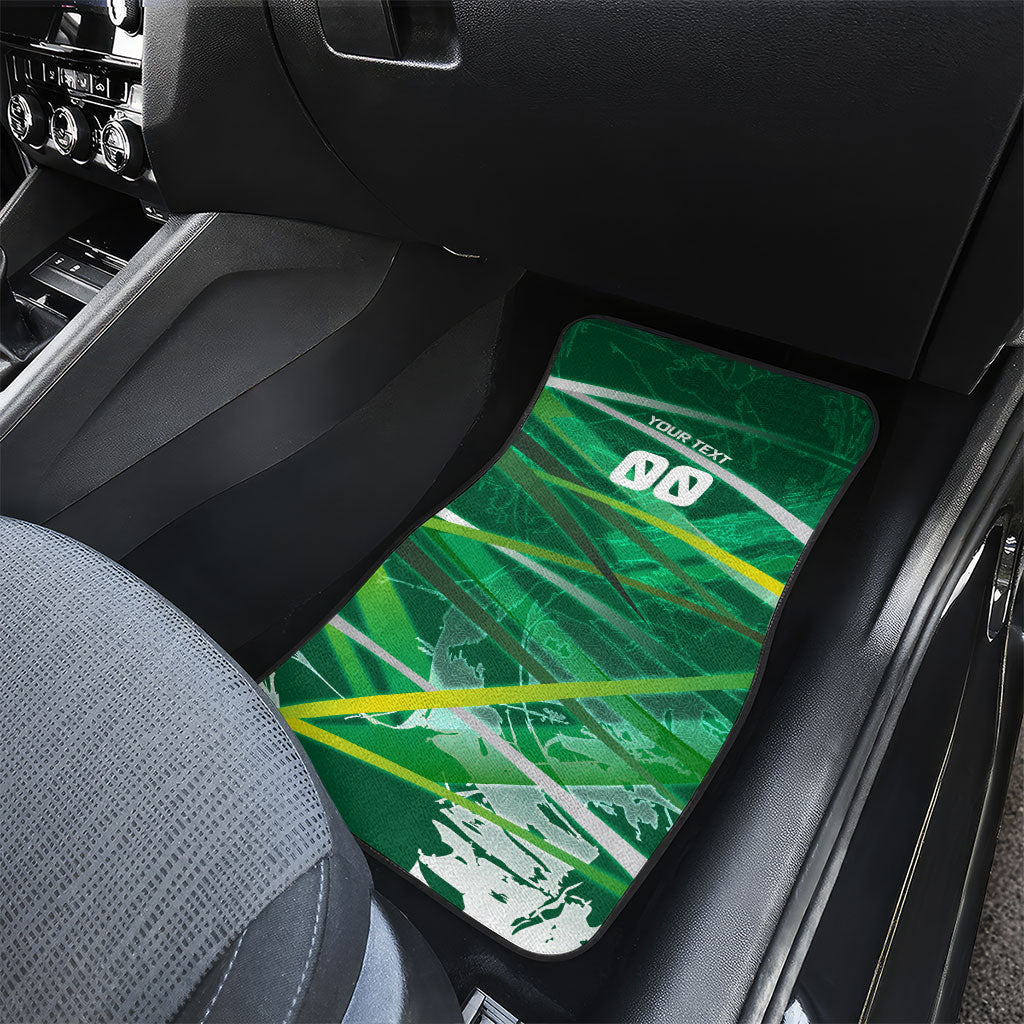 Personalized Saudi Arabia Football Car Mats Green Falcon National Pride Mascot