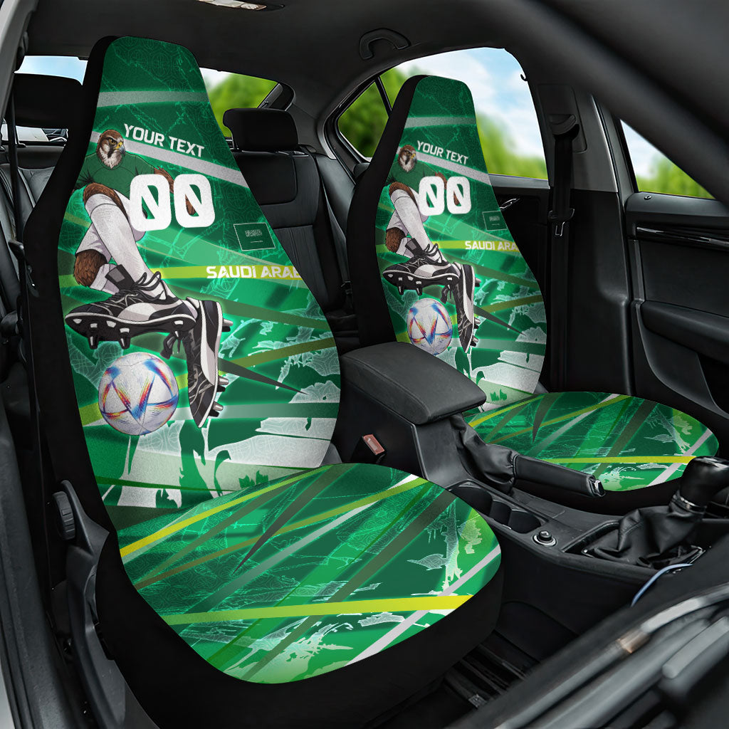 Personalized Saudi Arabia Football Car Seat Cover Green Falcon National Pride Mascot