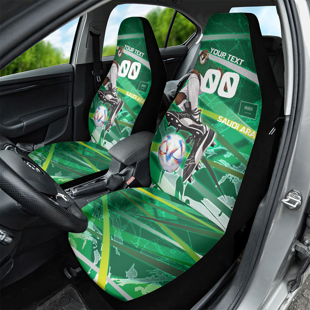 Personalized Saudi Arabia Football Car Seat Cover Green Falcon National Pride Mascot