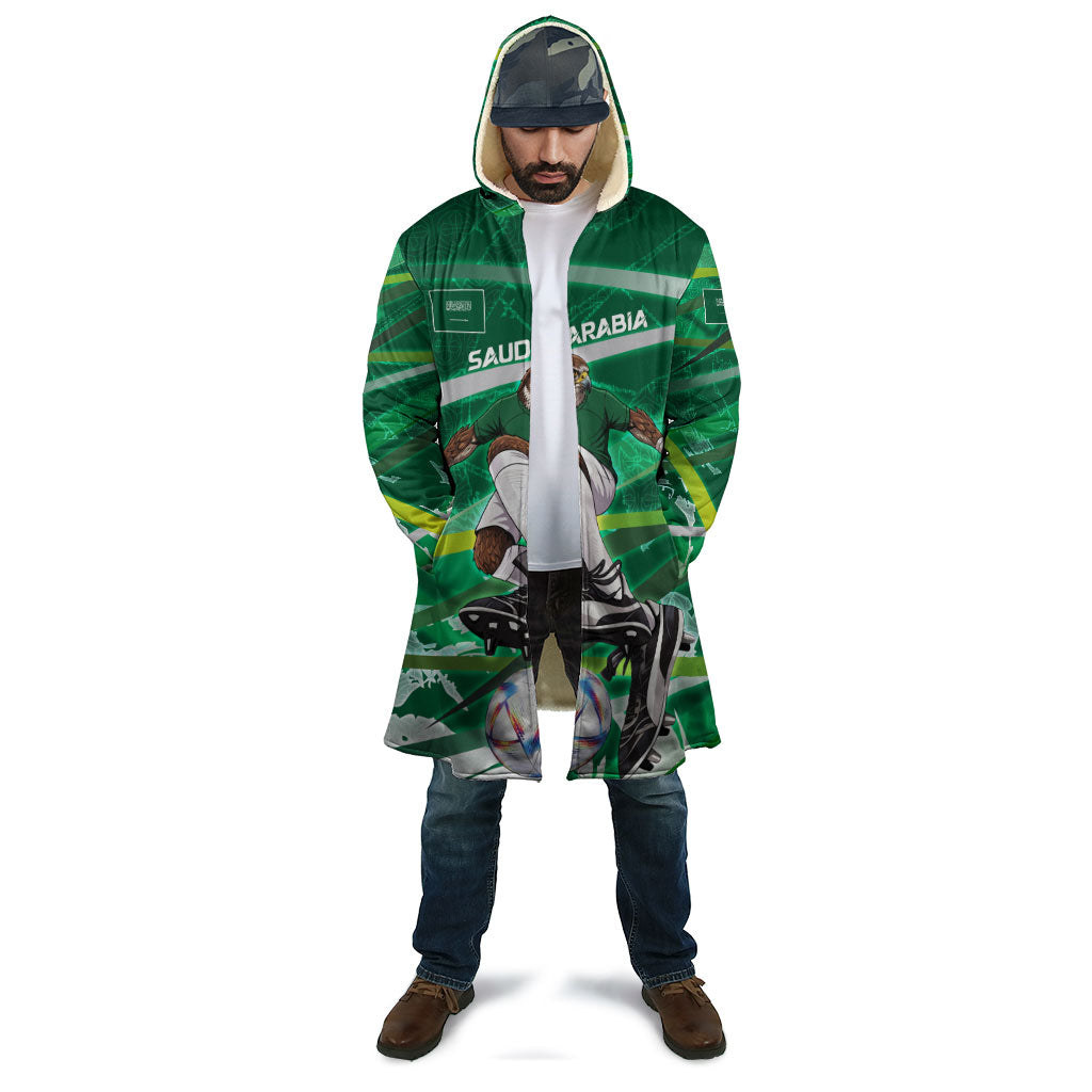 Personalized Saudi Arabia Football Cloak Green Falcon National Pride Mascot