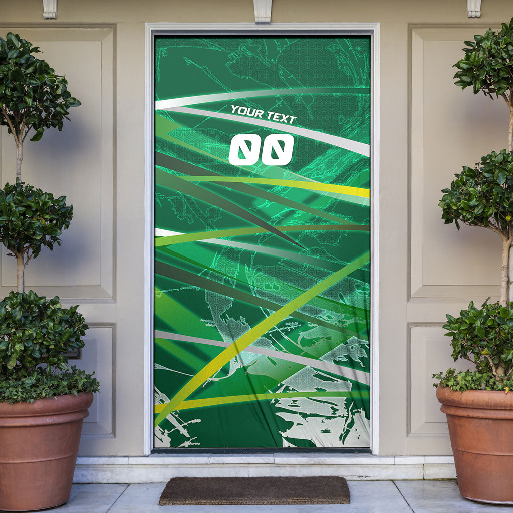 Personalized Saudi Arabia Football Door Cover Green Falcon National Pride Mascot