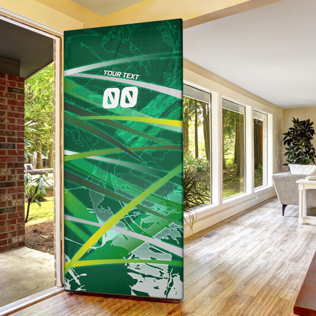 Personalized Saudi Arabia Football Door Cover Green Falcon National Pride Mascot