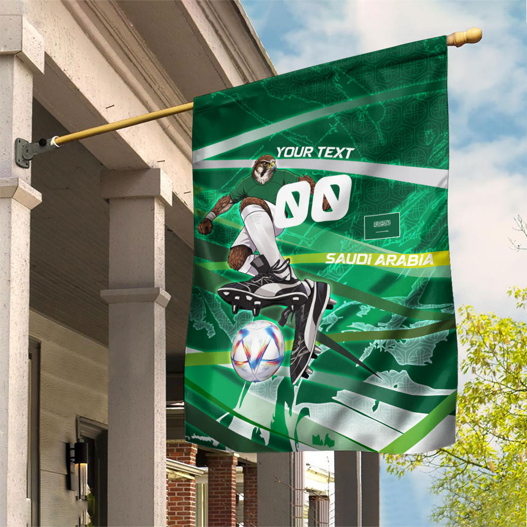 Personalized Saudi Arabia Football Garden Flag Green Falcon National Pride Mascot