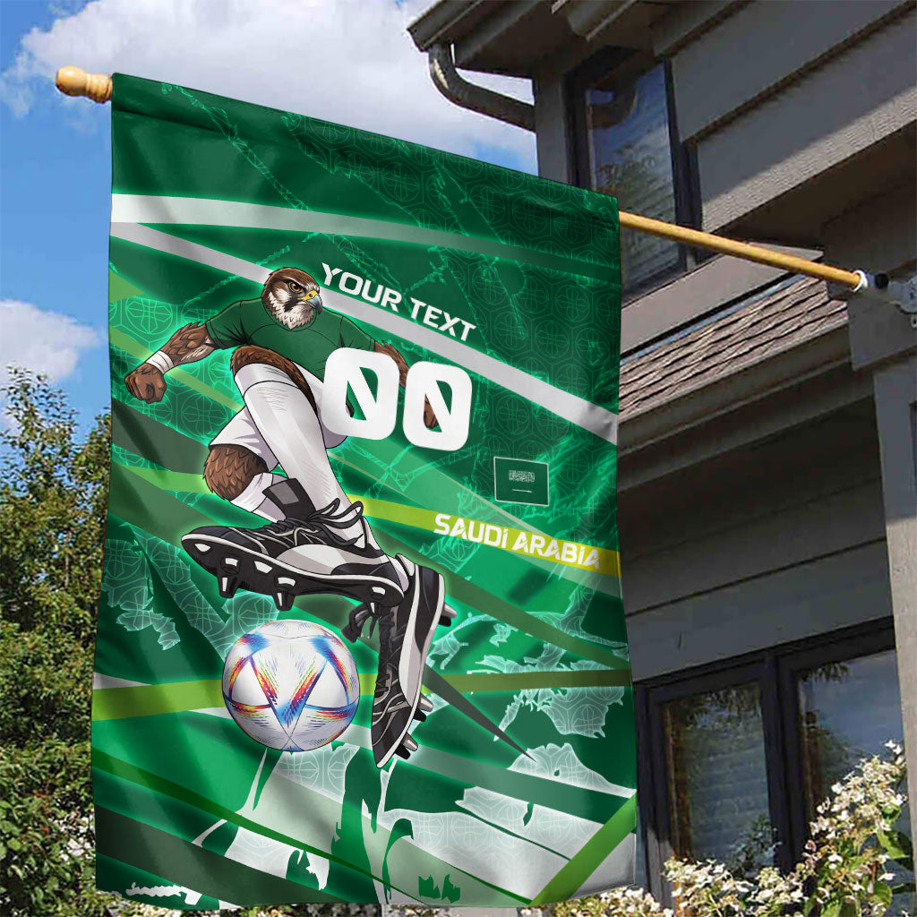 Personalized Saudi Arabia Football Garden Flag Green Falcon National Pride Mascot