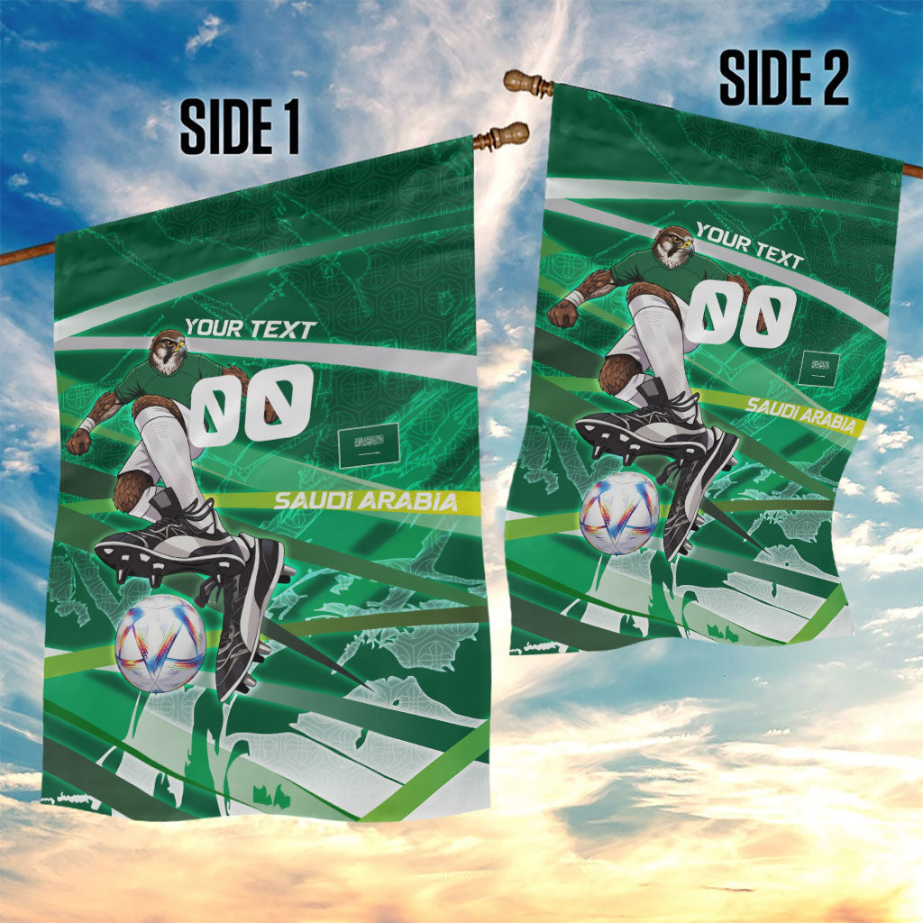 Personalized Saudi Arabia Football Garden Flag Green Falcon National Pride Mascot