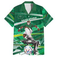 Personalized Saudi Arabia Football Hawaiian Shirt Green Falcon National Pride Mascot