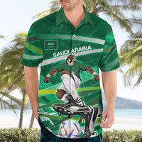 Personalized Saudi Arabia Football Hawaiian Shirt Green Falcon National Pride Mascot