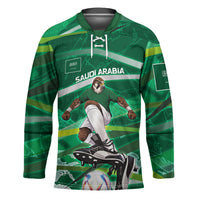 Personalized Saudi Arabia Football Hockey Jersey Green Falcon National Pride Mascot