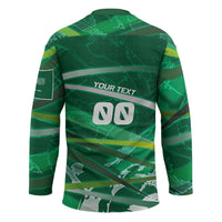 Personalized Saudi Arabia Football Hockey Jersey Green Falcon National Pride Mascot