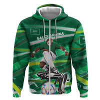 Personalized Saudi Arabia Football Hoodie Green Falcon National Pride Mascot