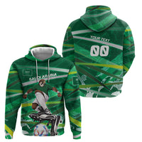 Personalized Saudi Arabia Football Hoodie Green Falcon National Pride Mascot