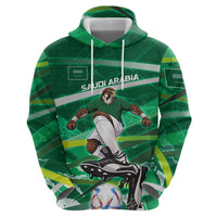 Personalized Saudi Arabia Football Hoodie Green Falcon National Pride Mascot