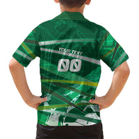 Personalized Saudi Arabia Football Kid Hawaiian Shirt Green Falcon National Pride Mascot