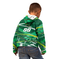 Personalized Saudi Arabia Football Kid Hoodie Green Falcon National Pride Mascot