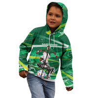 Personalized Saudi Arabia Football Kid Hoodie Green Falcon National Pride Mascot