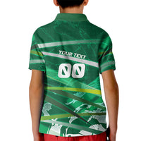 Personalized Saudi Arabia Football Kid Polo Shirt Green Falcon National Pride Mascot