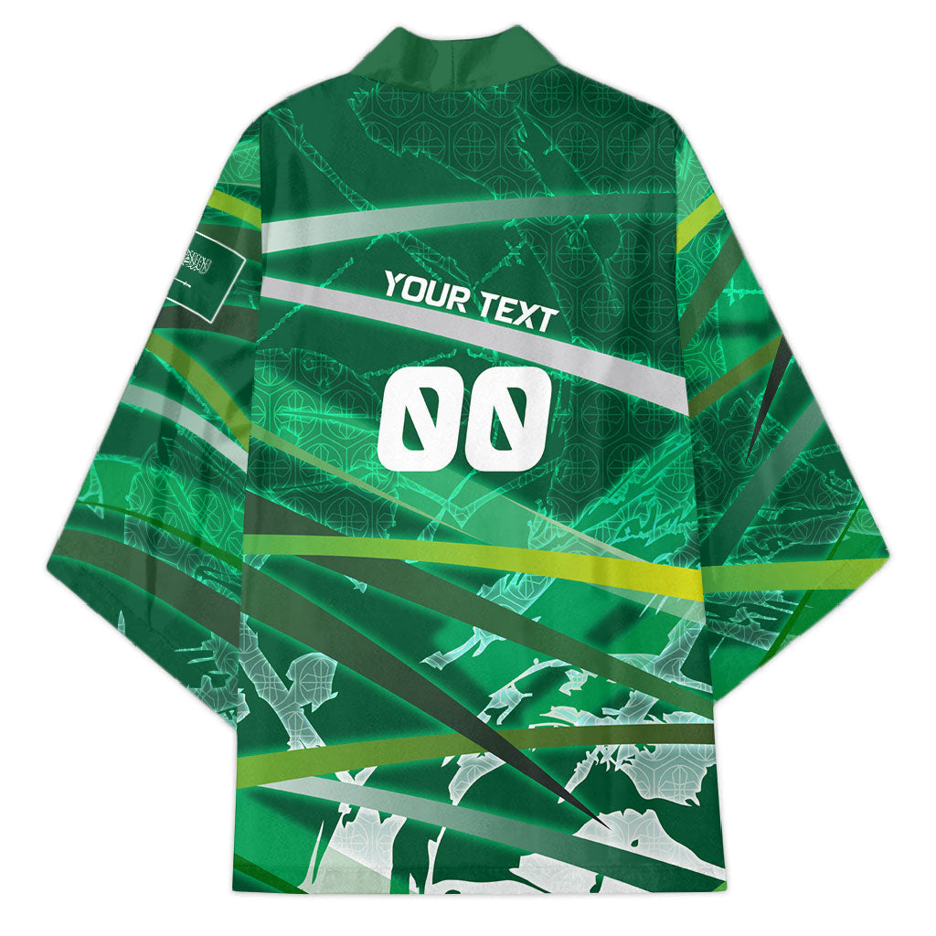 Personalized Saudi Arabia Football Kimono Green Falcon National Pride Mascot