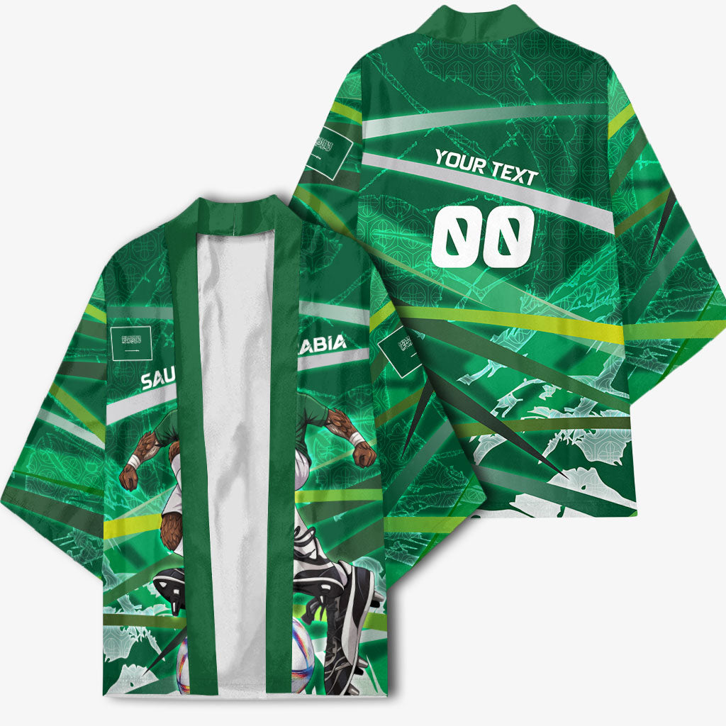 Personalized Saudi Arabia Football Kimono Green Falcon National Pride Mascot