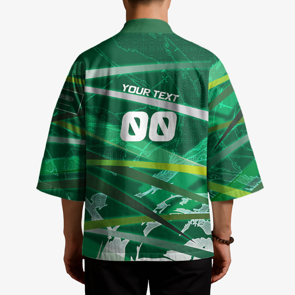 Personalized Saudi Arabia Football Kimono Green Falcon National Pride Mascot