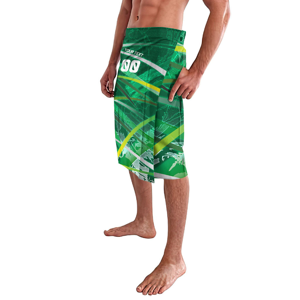 Personalized Saudi Arabia Football Lavalava Green Falcon National Pride Mascot