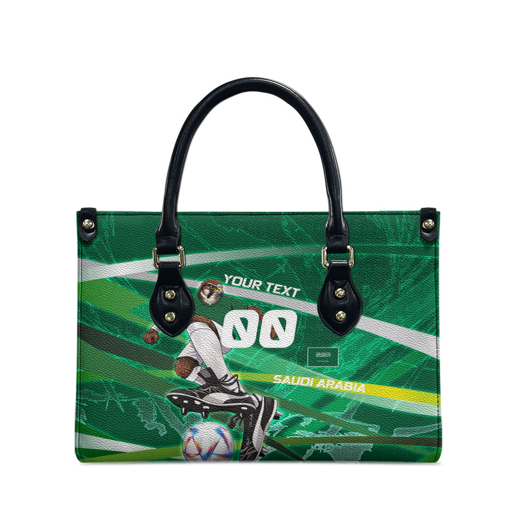 Personalized Saudi Arabia Football Leather Bag Green Falcon National Pride Mascot