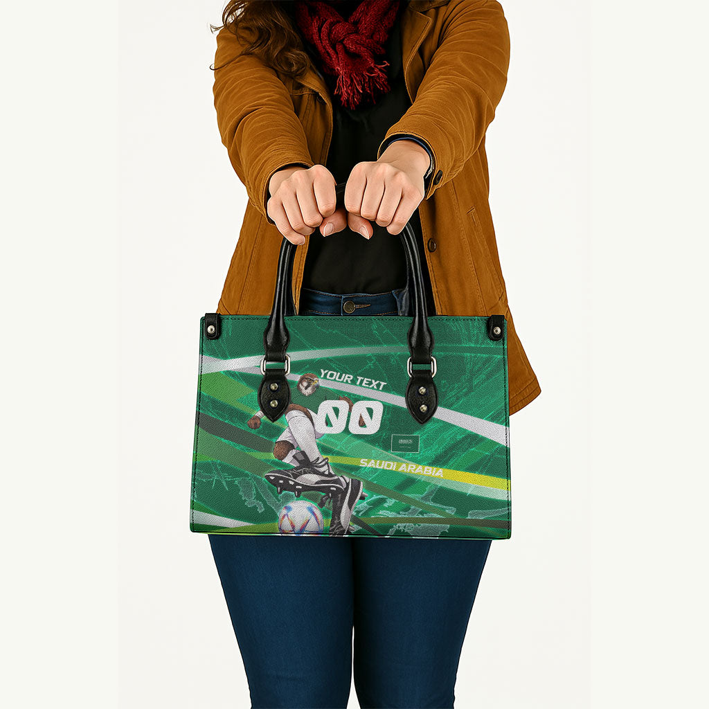 Personalized Saudi Arabia Football Leather Bag Green Falcon National Pride Mascot