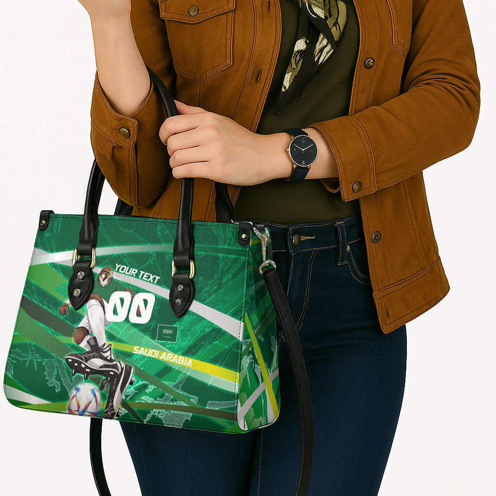 Personalized Saudi Arabia Football Leather Bag Green Falcon National Pride Mascot