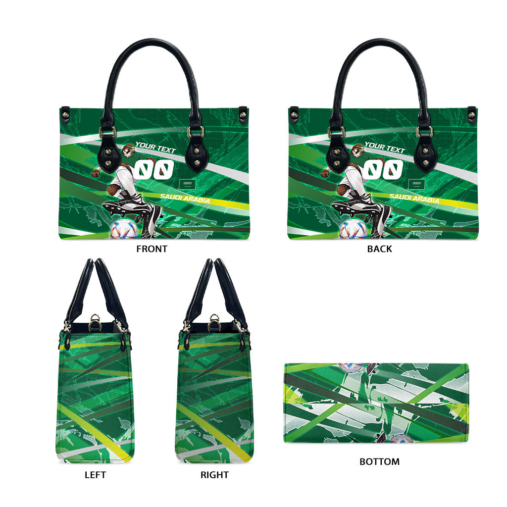 Personalized Saudi Arabia Football Leather Bag Green Falcon National Pride Mascot
