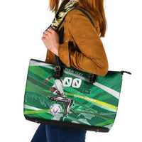 Personalized Saudi Arabia Football Leather Tote Bag Green Falcon National Pride Mascot