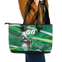 Personalized Saudi Arabia Football Leather Tote Bag Green Falcon National Pride Mascot