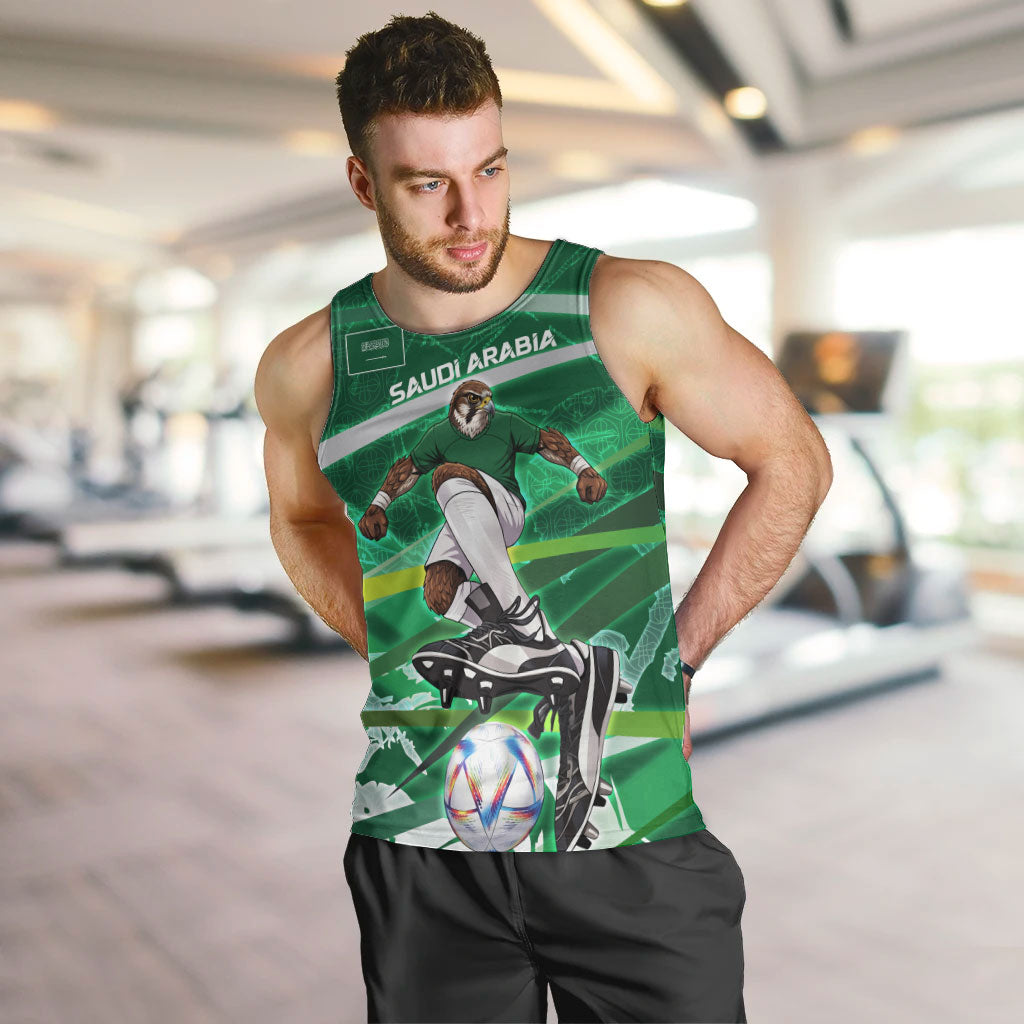 Personalized Saudi Arabia Football Men Tank Top Green Falcon National Pride Mascot