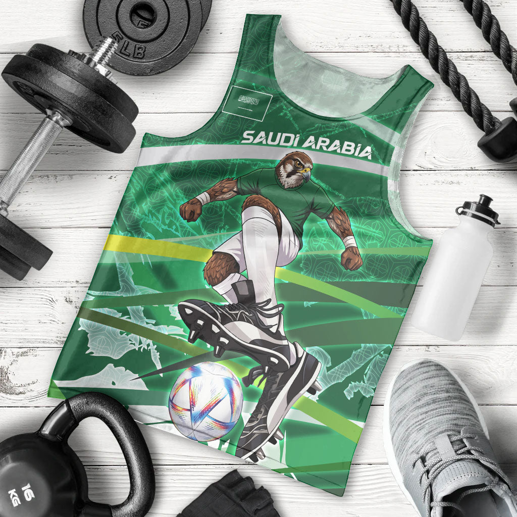 Personalized Saudi Arabia Football Men Tank Top Green Falcon National Pride Mascot