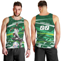 Personalized Saudi Arabia Football Men Tank Top Green Falcon National Pride Mascot