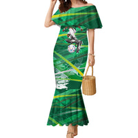 Personalized Saudi Arabia Football Mermaid Dress Green Falcon National Pride Mascot